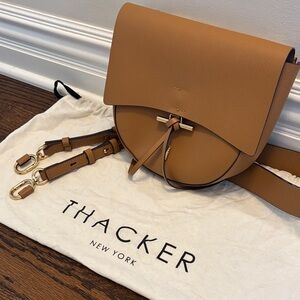 Thacker Tan Crossbody Bag with Gold Hardware